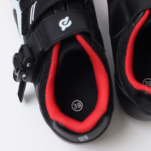 Peloton Black and Red Cycling Shoes With Cleats Unisex Sz 39 - Picture 2 of 11